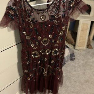 NWT Burgundy Sequin Gianni Bini Midi Dress